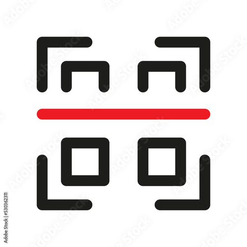 QR code or Qrcode icon. QR code scan illustration vector