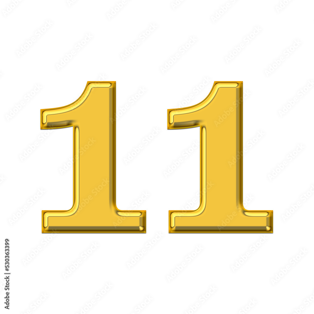 Gold 3d number 11, PNG transparent background, birthday celebrations, social media. Gold 3d number 11, PNG transparent background, birthday celebrations, social media.