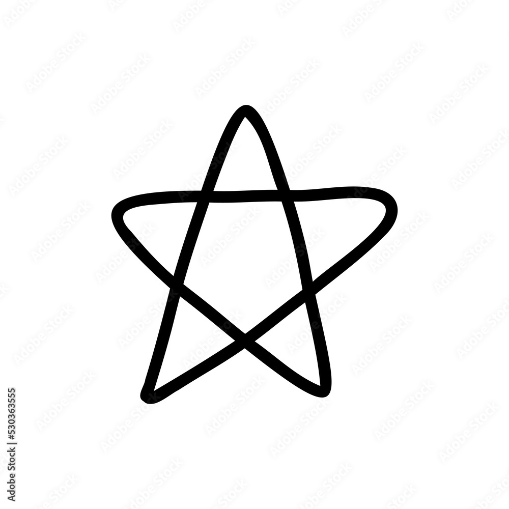Hand drawn doodle star. Cartoon night sky element, vector sketch celestial illustration, line art for web design, icon, print, coloring page Hand drawn doodle star. Cartoon night sky element, vector sketch celestial illustration, line art for web design, icon, print, coloring page