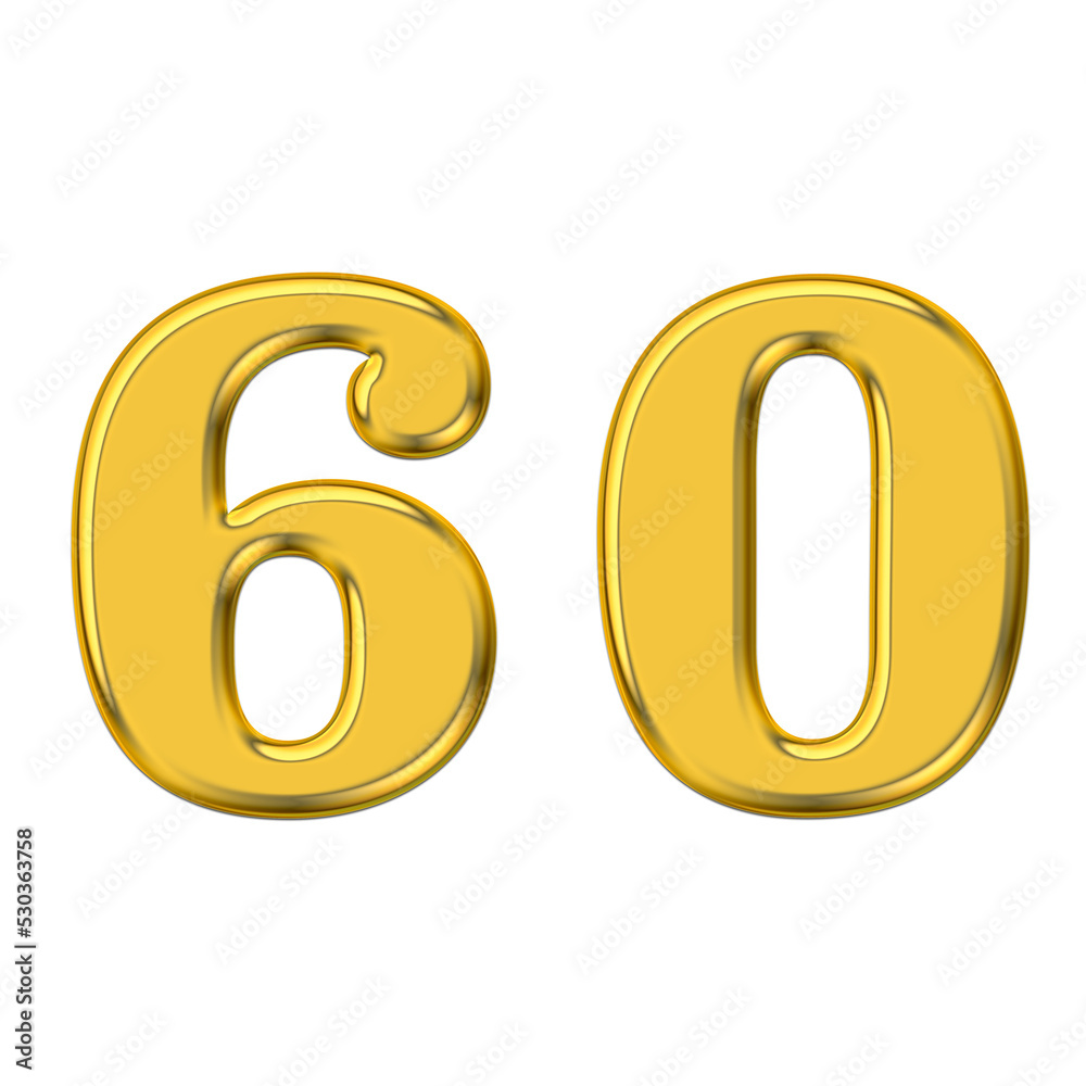 Gold 3d number 60, PNG transparent background, birthday celebrations, social media. Gold 3d number 60, PNG transparent background, birthday celebrations, social media.