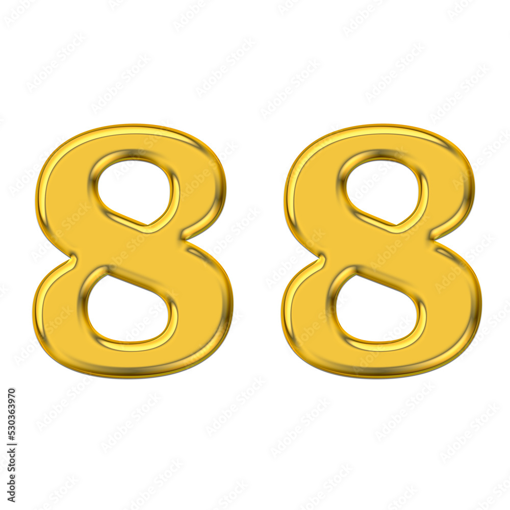 Gold 3d number 88, PNG transparent background, birthday celebrations, social media. Gold 3d number 88, PNG transparent background, birthday celebrations, social media.