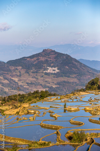 terraced fields In Yunnan China