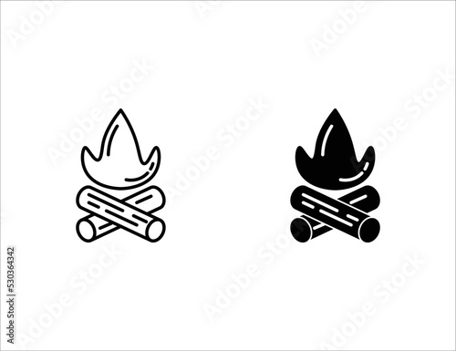 campfire icon.outline icon and solid icon