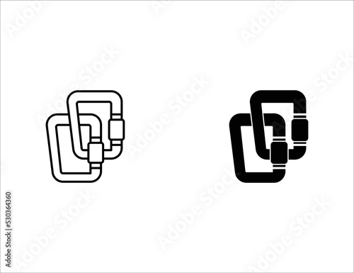 carabiner icon.outline icon and solid icon