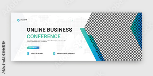 Creative corporate business conference social media cover banner post template