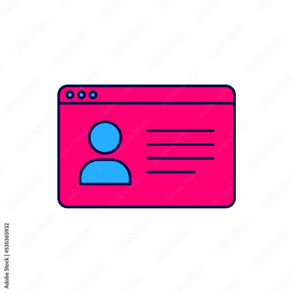 Filled outline Online class icon isolated on white background. Online education concept. Vector