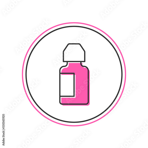 Filled outline Eye drop bottle icon isolated on white background. Vector