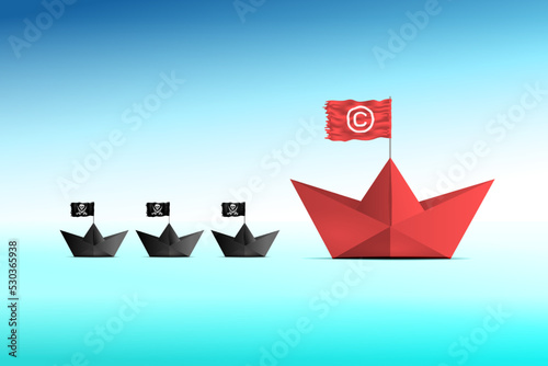 Pirate boat copyright intellectual property. creative pirating