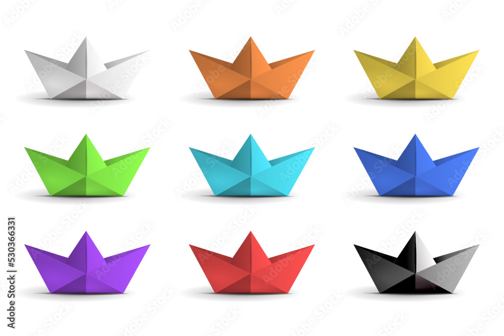 Paper boat vector set isolated on white background. Paper boat vector set isolated on white background.