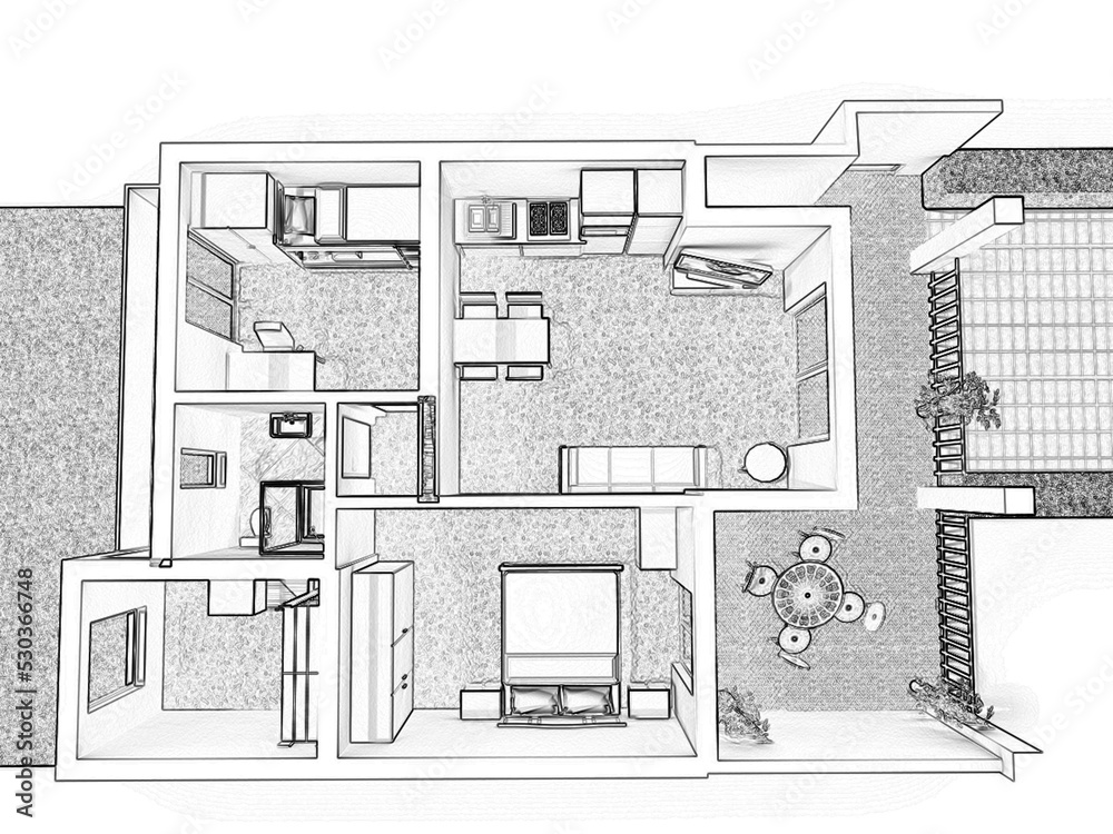 2d floor plan illustration. 3d Floor plan. Floorplans. Home floor plan top view.	