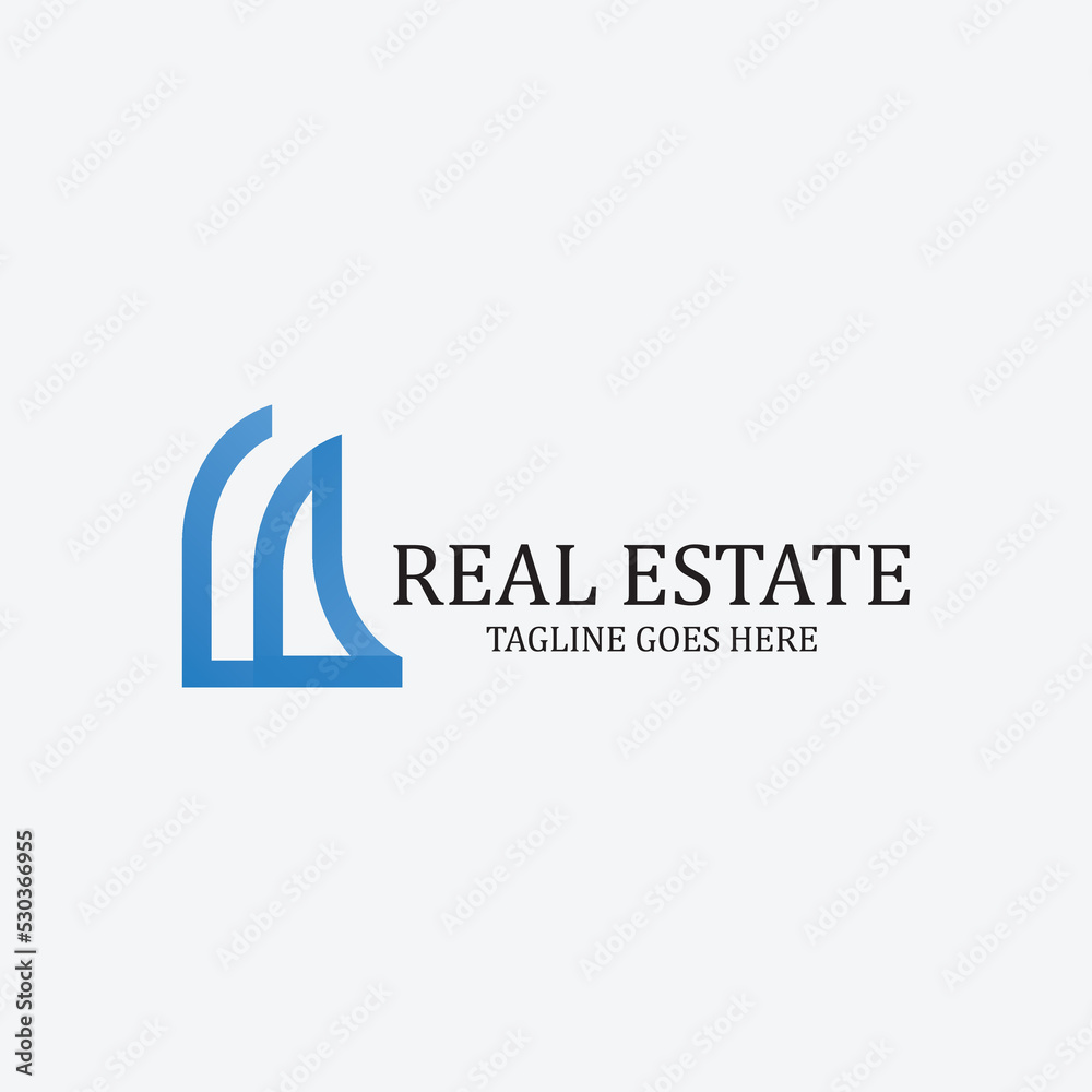 Real estate  logo design template. Vector illustration