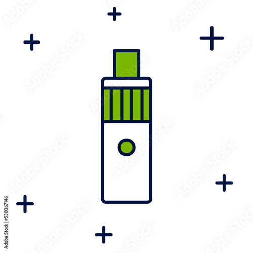 Filled outline Vape mod device icon isolated on white background. Vape smoking tool. Vaporizer Device. Vector