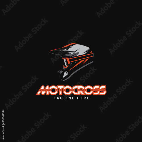 Helmet Motor Cross. Motor Cross logo, vector illustration