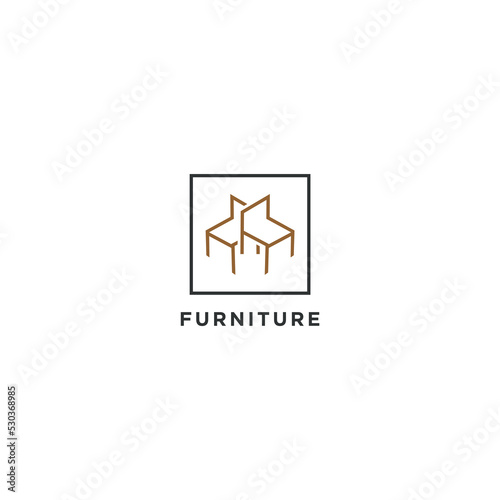 chair design for furniture logo vector