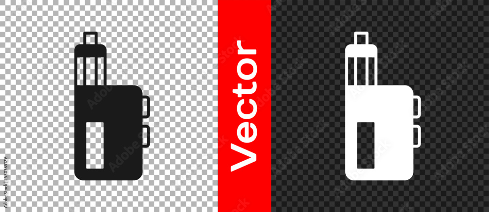 Black Vape mod device icon isolated on transparent background. Vape smoking tool. Vaporizer Device. Vector