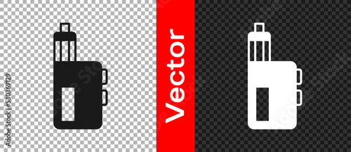 Black Vape mod device icon isolated on transparent background. Vape smoking tool. Vaporizer Device. Vector
