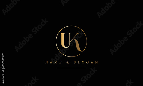 UK, KU, U, K abstract letters logo monogram photo