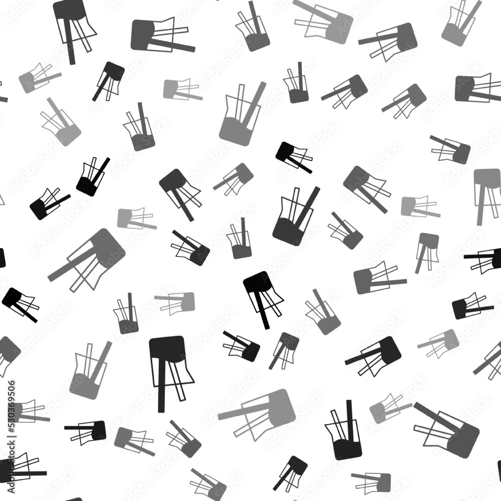 Black Laboratory glassware or beaker icon isolated seamless pattern on white background. Vector Black Laboratory glassware or beaker icon isolated seamless pattern on white background. Vector