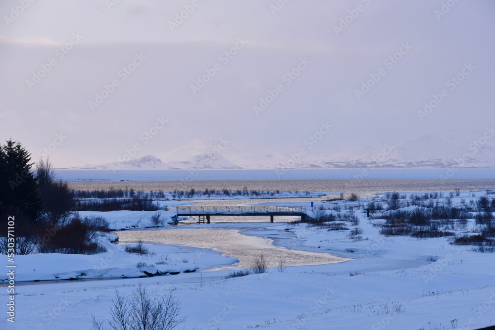 Winter in Iceland countryside Thingvellir Winter in Iceland countryside Thingvellir