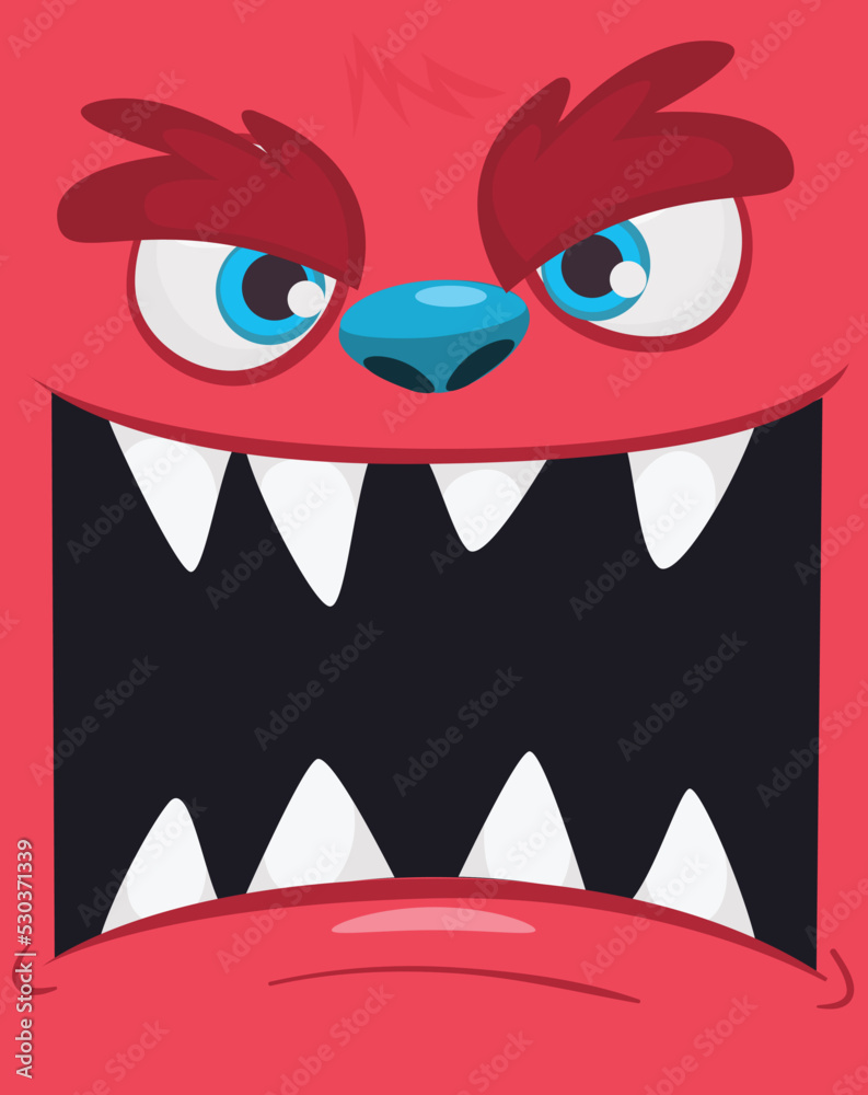 Cartoon momnster face avatar. Halloween vector illustration Cartoon momnster face avatar. Halloween vector illustration
