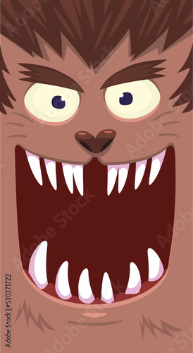 Cartoon funny werewolf character design