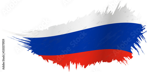 Flag of Russia in grunge style with waving effect.