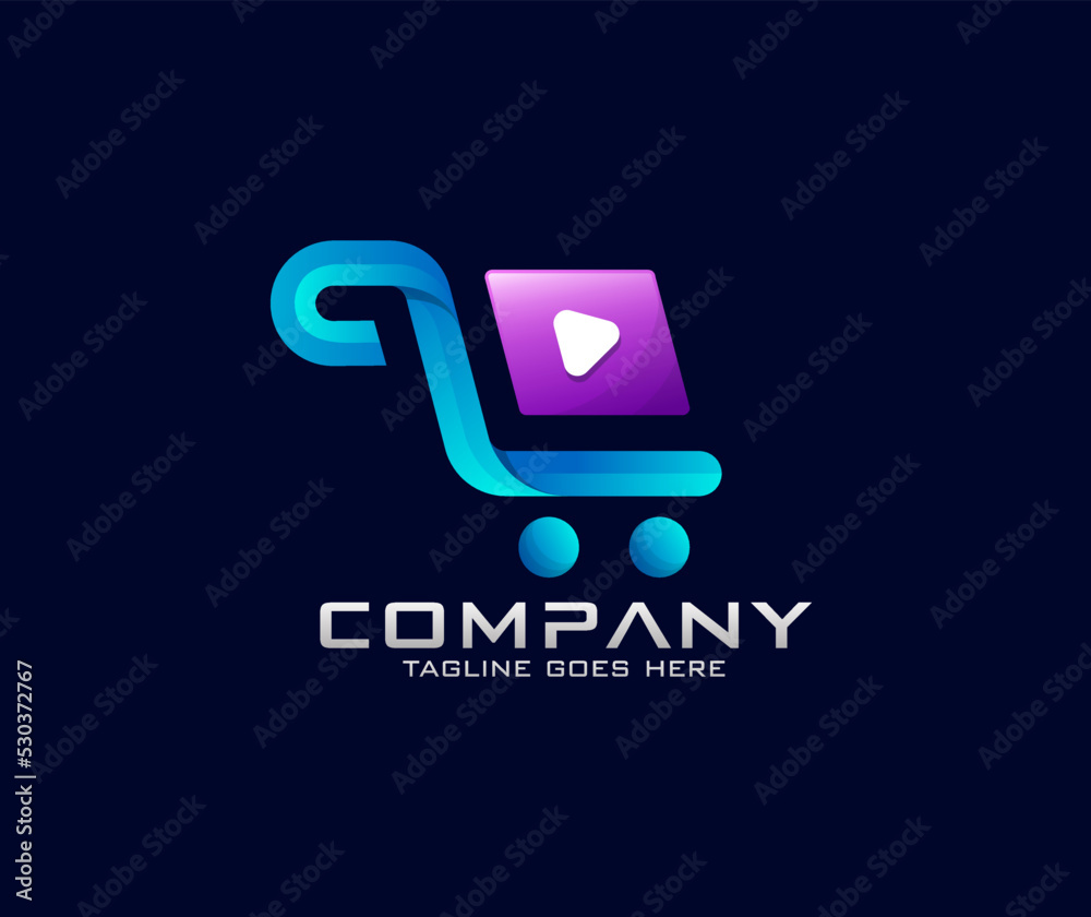 Play shop logo design vector template, play button logo design modern concept Play shop logo design vector template, play button logo design modern concept