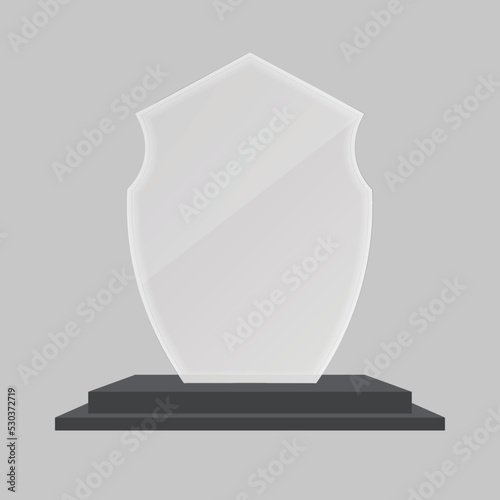 Tropy Mockup. Vector Crystal 3D