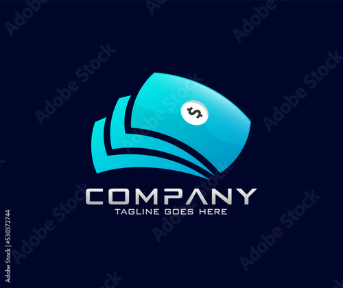 Money logo design. cash money for financial business logo

