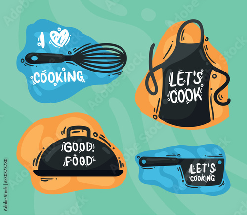 set of cooking restaurant