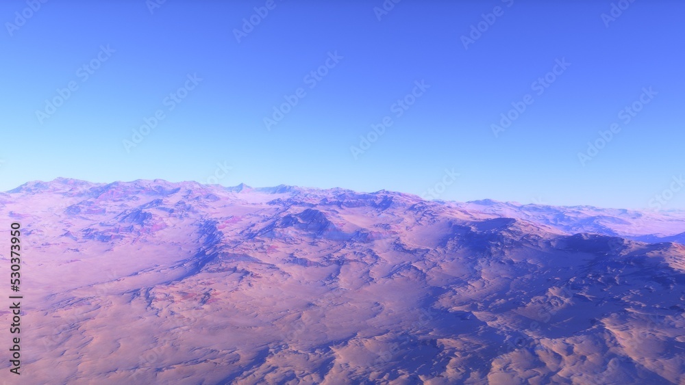 Fototapeta premium landscape on planet Mars, scenic desert scene on the red planet 