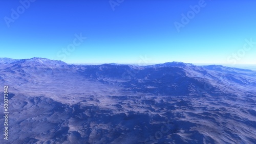 landscape on planet Mars, scenic desert scene on the red planet  © ANDREI