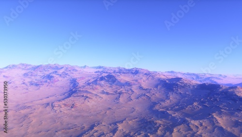 landscape on planet Mars  scenic desert scene on the red planet 