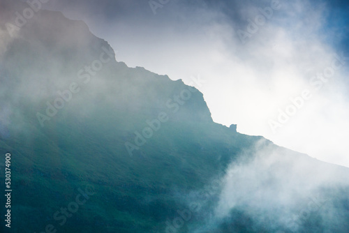 Foggy mountains in Iceland - HDR photograph