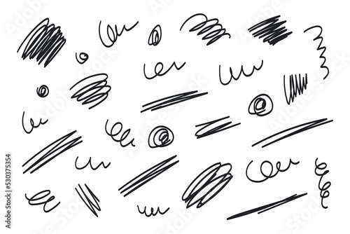 Hand drawn doodles scribble black line, quote decoration 