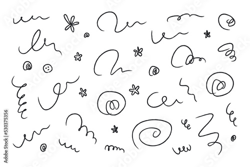 Hand drawn doodles scribble black line, quote decoration 