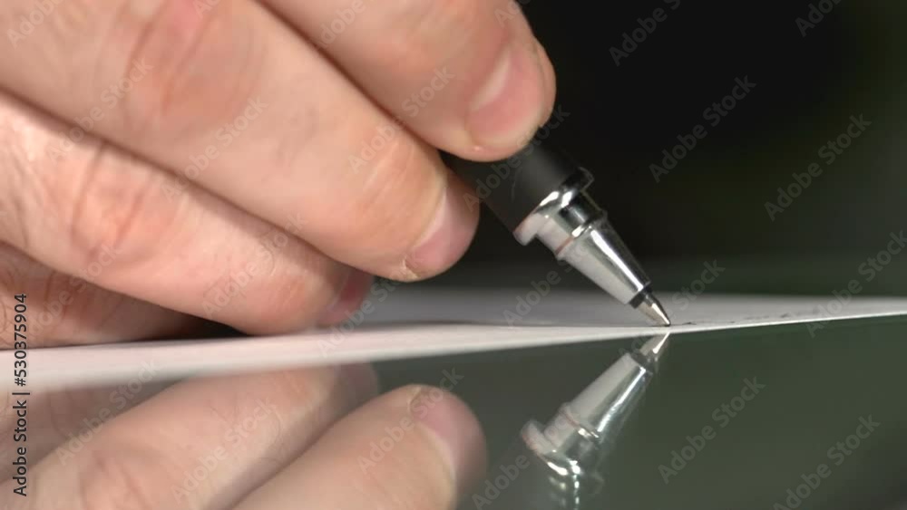 writing at paper close up