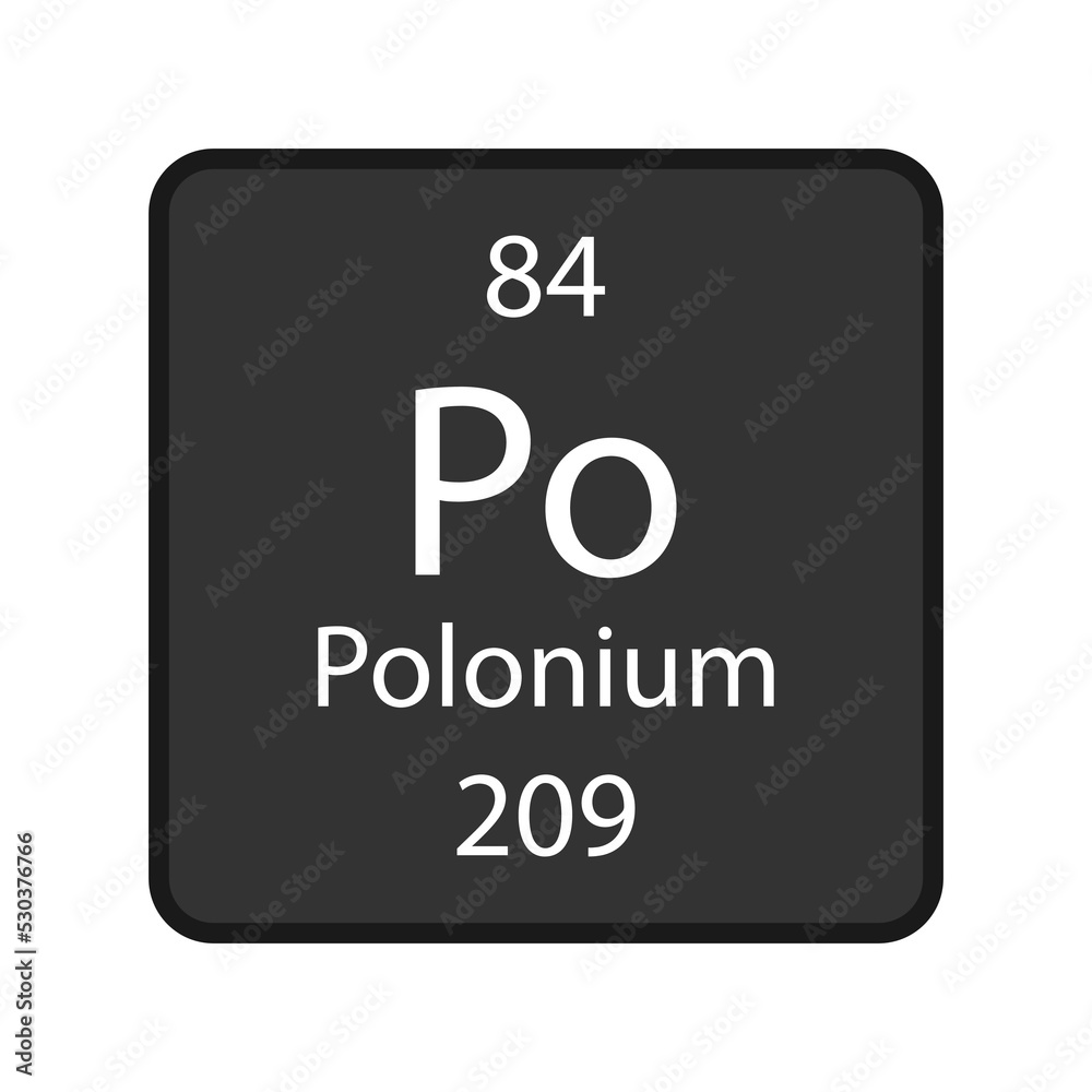 Polonium symbol. Chemical element of the periodic table. Vector illustration. Polonium symbol. Chemical element of the periodic table. Vector illustration.