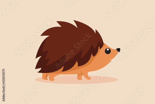Cute porcupine animal. Color animal concept. Flat vector illustrations isolated.