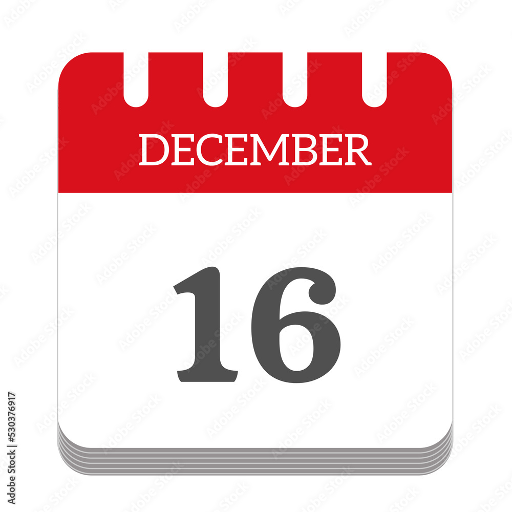 December 16 calendar flat icon December 16 calendar flat icon