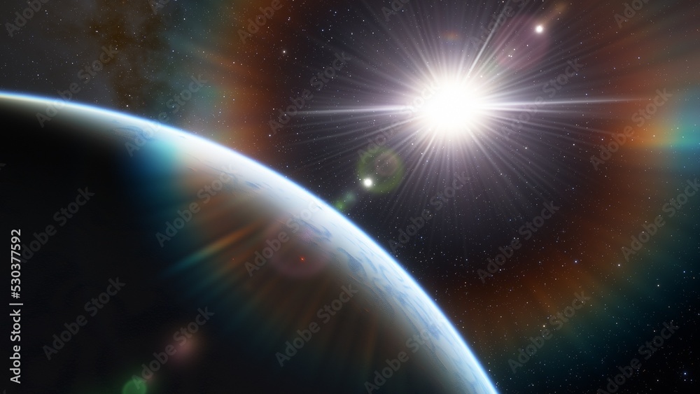 Obraz premium Planets and galaxy, science fiction wallpaper. Beauty of deep space. Billions of galaxy in the universe Cosmic art background 3d render 