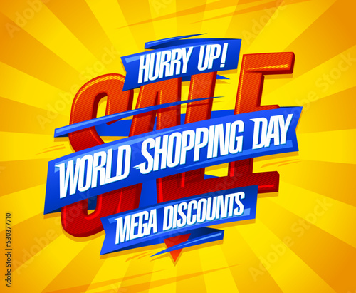 World shopping day sale, discounts poster or web banner design © LP Design