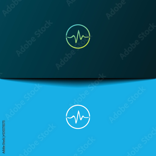 Obraz na plátne Technology abstract beat, waves or heart beat logo vector