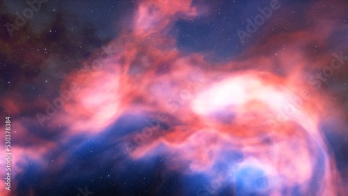 bright nebula, nebula in space, majestic red-purple nebula, beautiful space background 3D render  © ANDREI