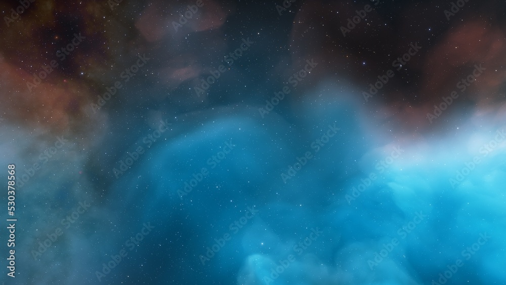 Fototapeta premium Space nebula, for use with projects on science, research, and education. Illustration 