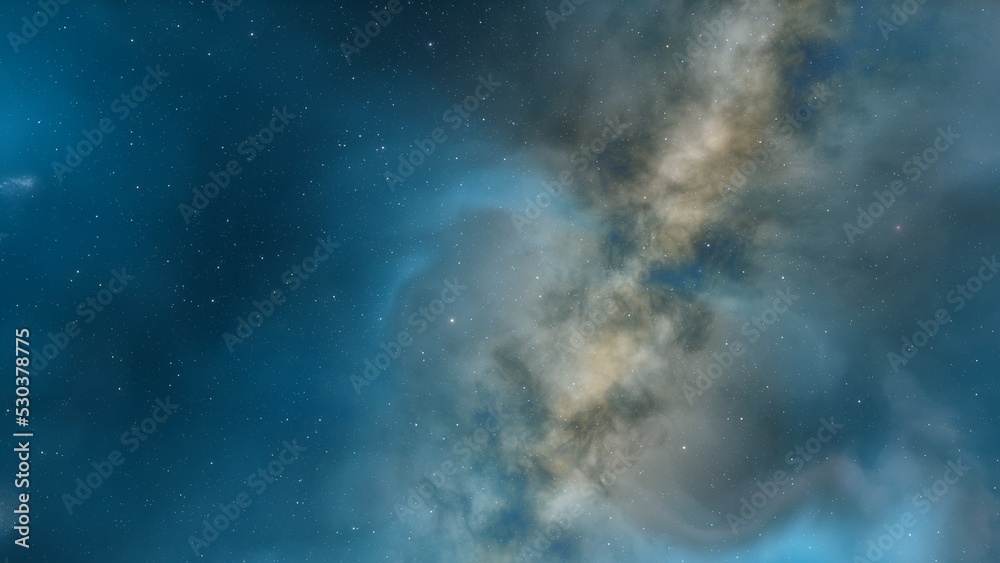 Fototapeta premium Space nebula, for use with projects on science, research, and education. Illustration 