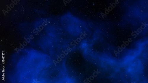 Cosmic background with a blue purple nebula and stars © ANDREI
