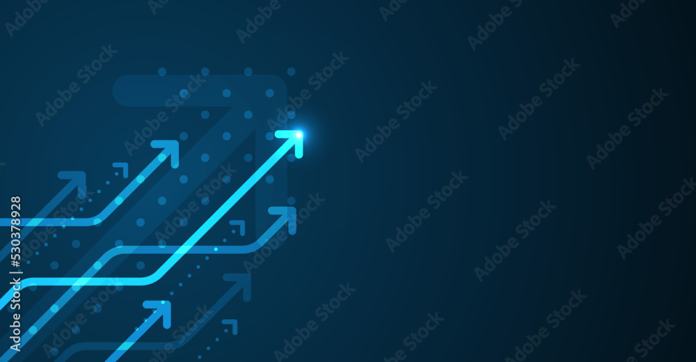 Abstract arrow direction. Technology background. Business growth concept.