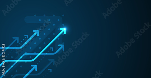 Abstract arrow direction. Technology background. Business growth concept.