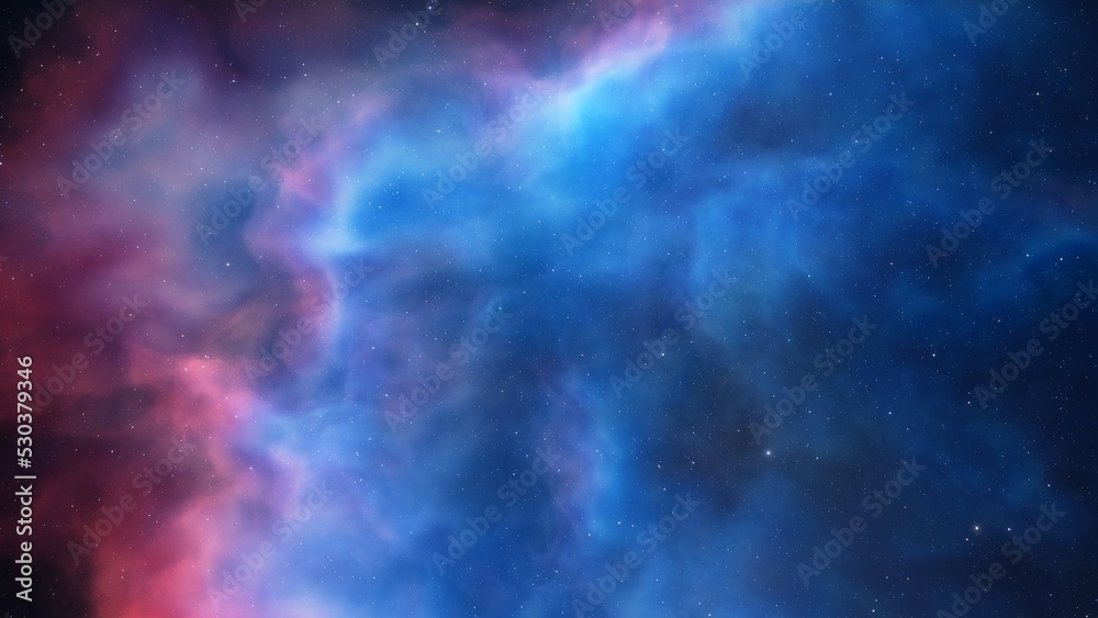 Fototapeta premium bright nebula, nebula in space, majestic red-purple nebula, beautiful space background 3D render